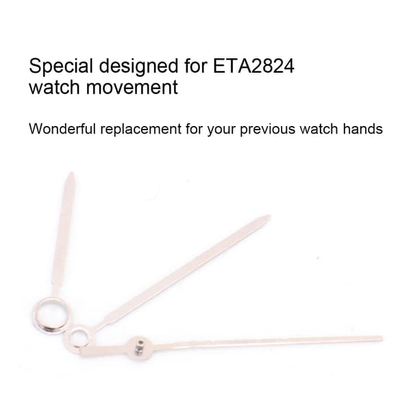 T050 Silver Watch Hour Minute Second Hands Watch Needles Passar för ETA2824 Movement Damklocka