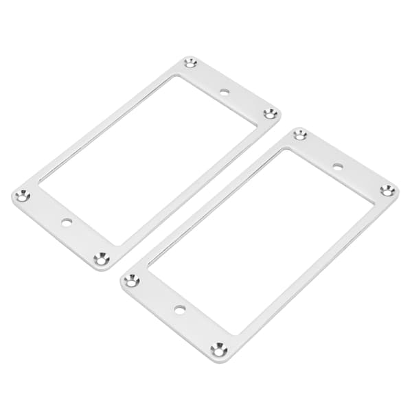 2 st Elektrisk Gitarr Pickup Ring Metall Platt Monteringsram Musikinstrument Tillbehör Silver