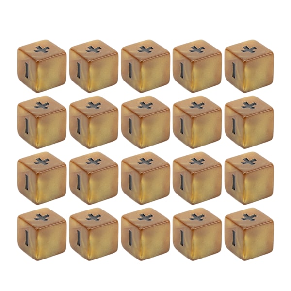 20 stk. Matematik Plus Minus Tegn Terninger 16mm Matematik Operation Beregning Terning Sæt til Spædbarnsuddannelse Guld Gradient
