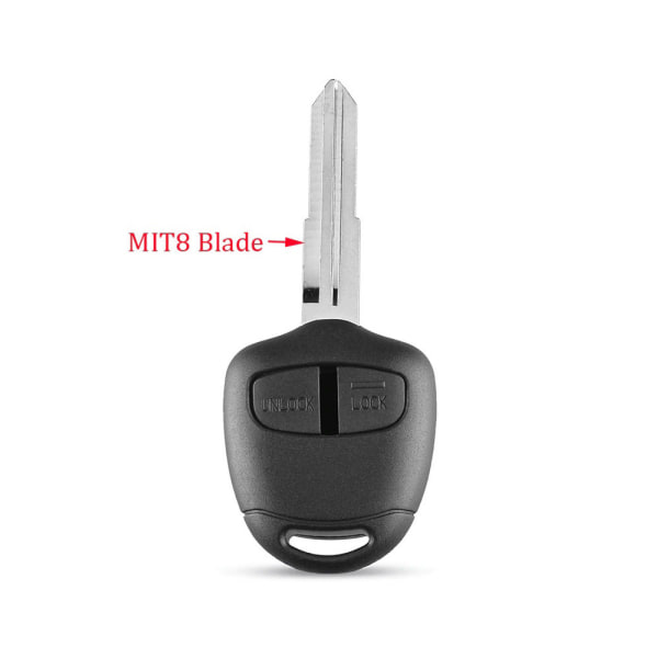 2-knappar fjärrnyckelskal MIT8 Blade för Mitsubishi black one size