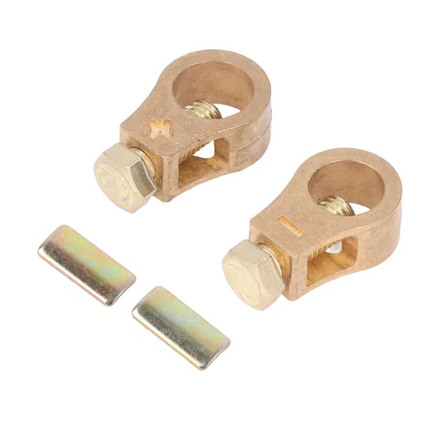 2 stk Bilbatteri Terminal Wire Cable Clamp Kobber Elektrisk Batteri Kontaktklemmer Biltilbehør
