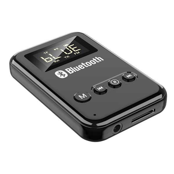 2-i-1 Bluetooth 5.0 Sender Mottaker Trådløs Lydadapter Bil FM Digital Skjerm