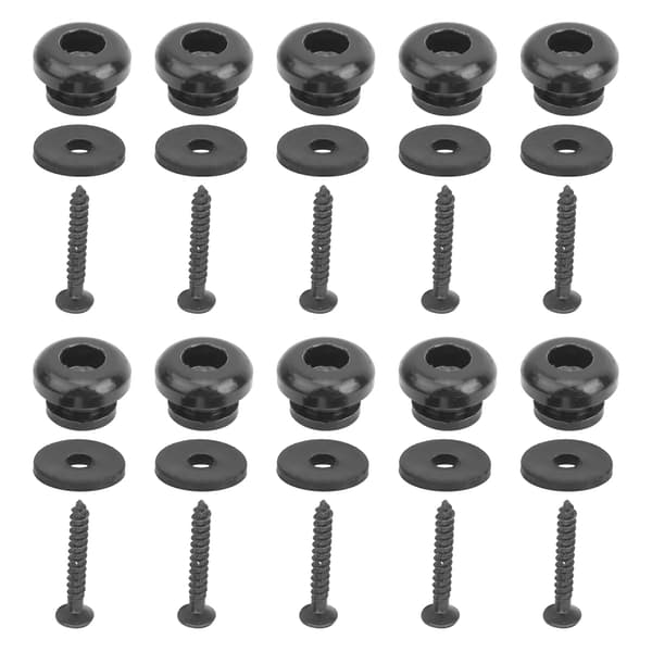 5 Set Gitarrband Lås Ändstift för Bas Ukulele Musikinstrument Perifera Tillbehör Svart