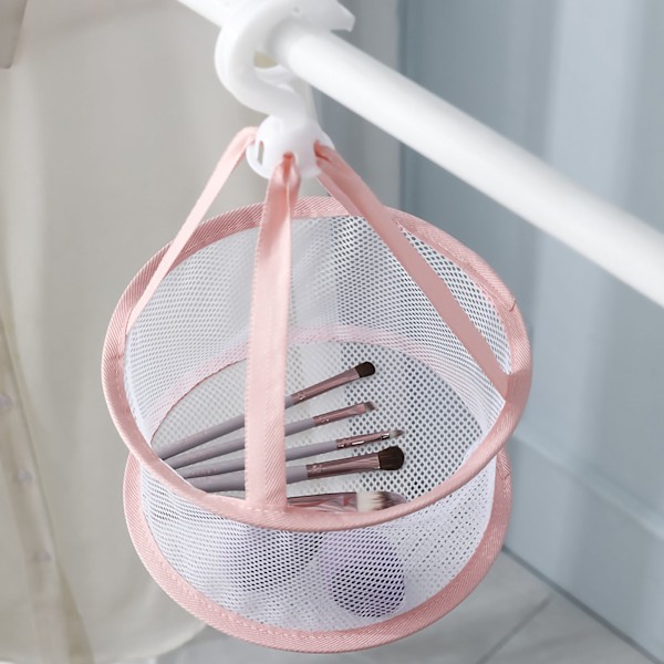 Beauty Egg Drying Net Makeup Sponge Brush Tool Basket Rack 360 Degree Rotation 20cm Dia Dusty Pink