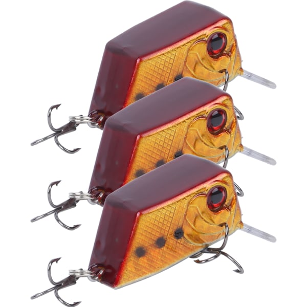 3 stk Cube Mini Agns Fiske Kunstfisk Lokke Fiskegrej Værktøj med Skarpe Krog 5#