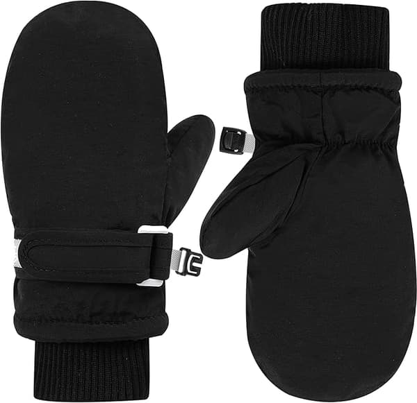 Vattentäta och varma vinterhandskar, lämpliga för bebisar och barn, unisex (svart) Black