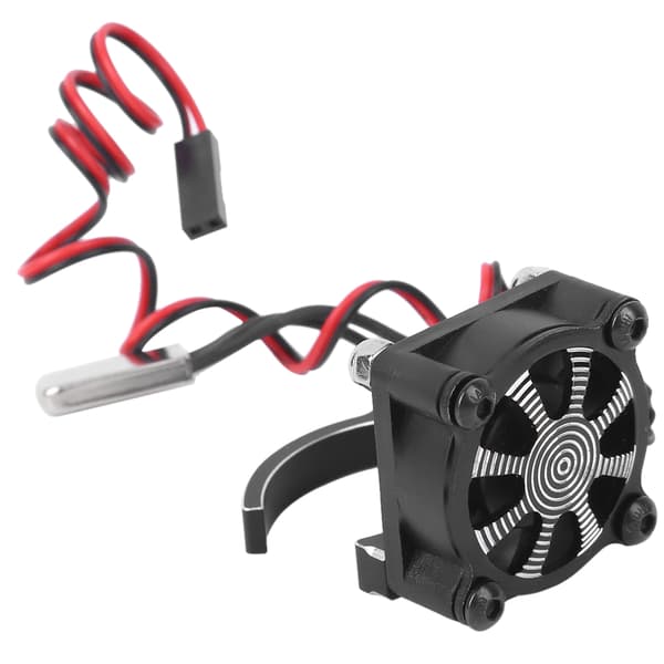 RC Modelbil Motor Køleventilator Køleplade med Termisk Sensor til 540 550 3650 3660 Sort