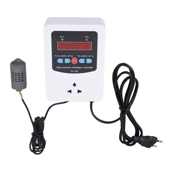 1500W Digital Luftfuktighetskontroller LCD-Display Fuktighetsregulator Plast Timing Luftfuktighetskontroller för Hem Gård Växthus EU Standard 220V