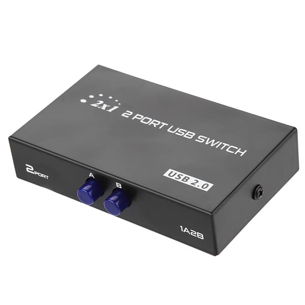2/4 Port USB 2.0 Manuell Delningsswitch Switchbox för PC Skrivare Scanner (2 Portar)