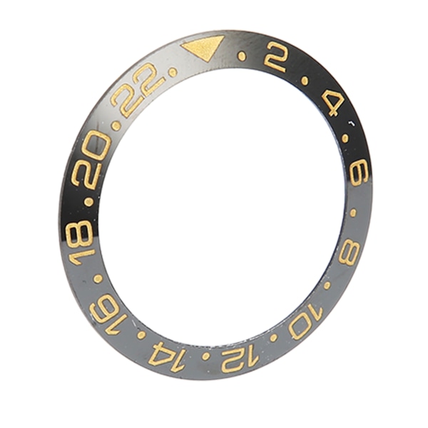 Keramisk Klockring Svart Bas Guld Siffer Klockring Insats Ersättningsdelar Tillbehör för Urmakare 40mm