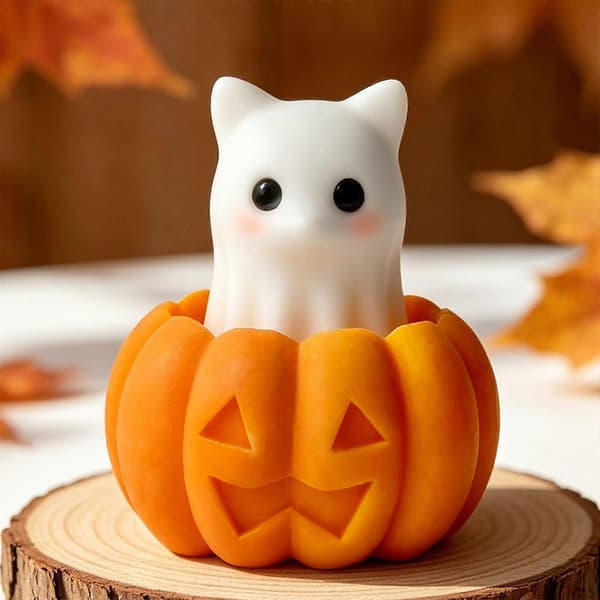 Halloweens silikoneform sæt til lysfremstilling græskar spøgelser designs inkluderet græskar djævel pumpkin devil