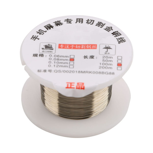 100m Molybden Skärtråd för LCD-skärm Separator Reparation (0.08mm*100m)