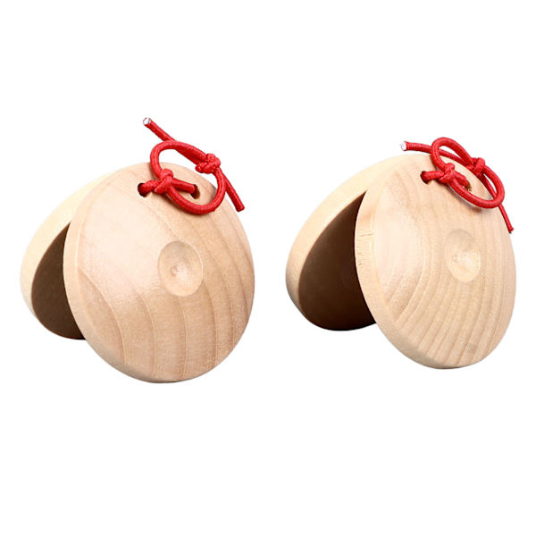 2 st Trä Finger Castanet Slagverksinstrument Finger Castanet för Barn Tidig Utbildning