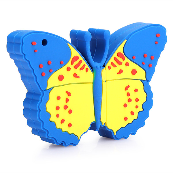 Tegneserie U Disk PVC Liten USB Sommerfuglmønster Flash Minne Cute Memory Stick 16G