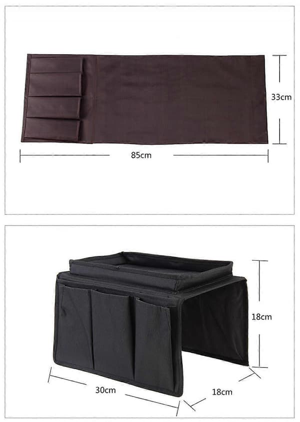 (Brun) Sofaarmlene Oppbevaringsveske, Sofafjernkontrollholder Sofa Oxford