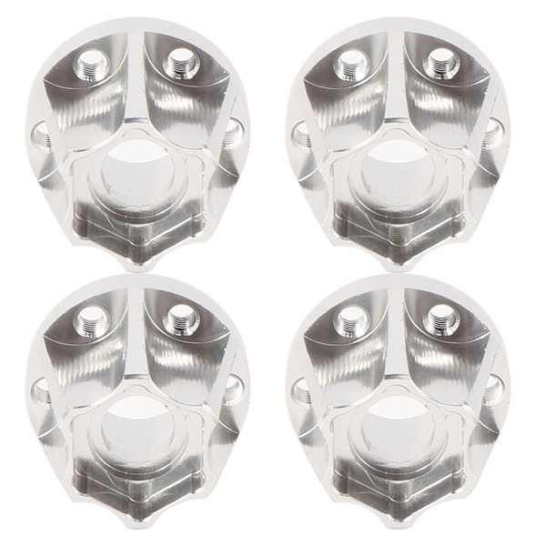 4kpl 1.9 tuuman alumiiniseos hopeinen pyörän kuusiokolonapa, sopii SCX10 1/10 RC automalliin 20mm