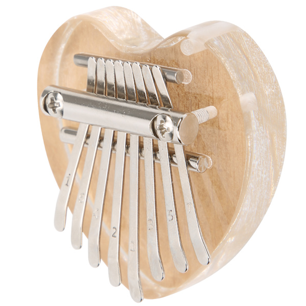 Kalimba 8 Tangenter Mini Finger Piano Kristall Födelsedag Julklappar för Barn Vuxna Nybörjare Hjärta Form