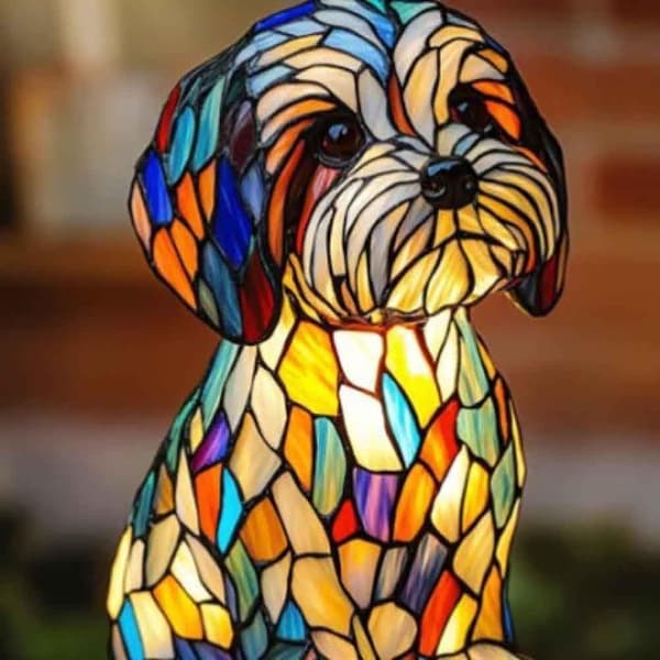1-Pack New Maltese Dog Lamp Home Desk Decoration