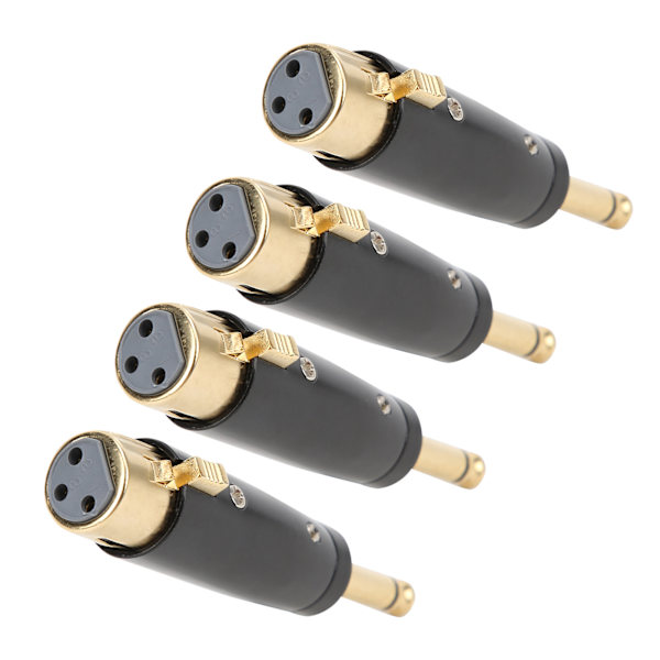 4 kpl XLR-adapteri audiomuunnin metalli 6,35 mm yksiraitainen uros-naaras LZ1167G