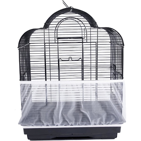 Beskyttelsesnett for fuglebur i hvitt nylonnett - Universal Justerbar, støvtett ventilasjonsbeskyttelse for kjæledyrfugler og papegøyer
