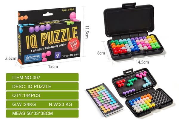 Pyramid Puzzle: Educational Toy for Children to Develop Logical Thinking – IQ Magic Beads 2D Puzzle – 200 Levels