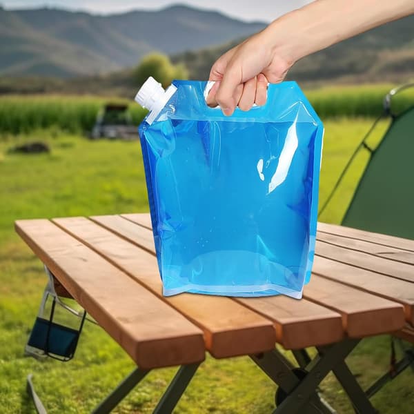 Vannpose - Sammenleggbar vannpose - Sett med 4 sammenleggbare vanntanker - Fleksibel bøtte med 2x 5L og 2x 10L - drikkevannspose med låsbart lokk