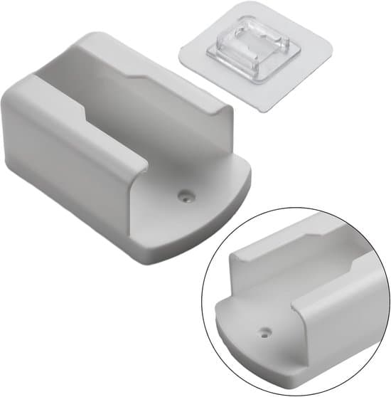 Wall-mounted remote control holder and storage box - suitable for TVs and air conditioners - white.