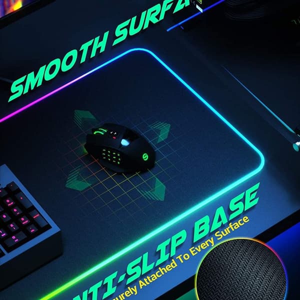 RGB Gaming Musematte Stor Utvidet Myk LED Musematte