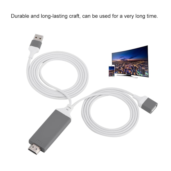 3 Farver Telefon til HDMI Kabel til IOS Interface Digital AV Adapter 1080P Plug Play til IOS Android Hvid