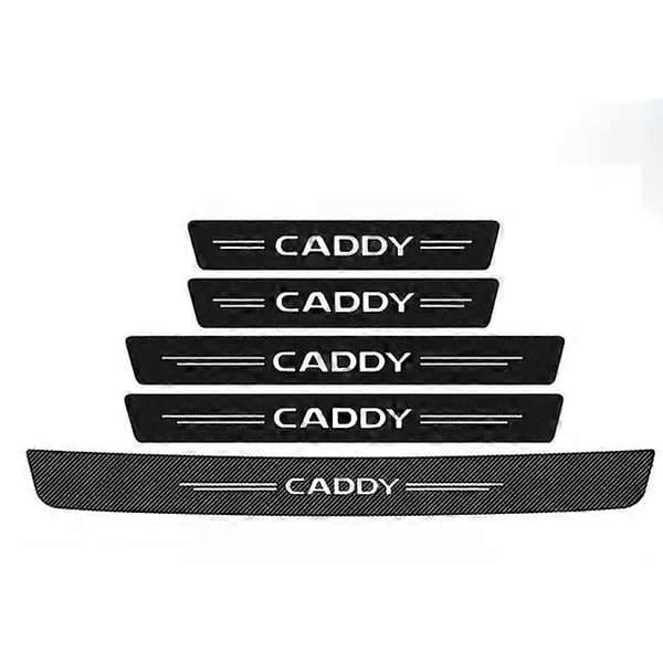 Passer til CADDY-logo, kolfiberklistremerker, terskellister, dekaler til terskelbeskyttelse, tilbehør 5pcs for CADDY