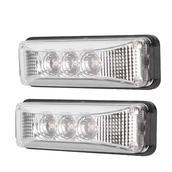 2 stk ABS med PC-skall 12V Høy Lys LED Lys 3 F3 Perle Lastebil Side Signal Lampe 1.2W (Hvit)