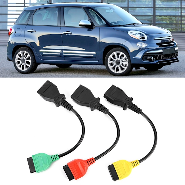 3st Anslutningskabel Ecu Scan Adaptrar Kontakt Passar för Fiat Praktiskt Tillbehör