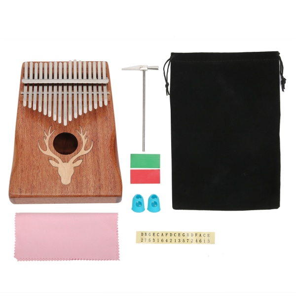 17 Tangenter Kalimba Tum-Piano Mini Portabelt Musikinstrument Leksak Födelsedagspresenter Tillbehör Älg - Lönninläggning
