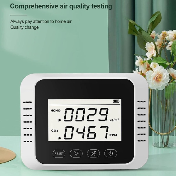 Luftkvalitetsmonitor för hemmet med stor skärm för kontors- och CO2-detektion