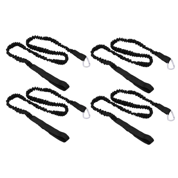 4 stk Kajak Paddelstroppe Nylon Elastisk Anti-Lost Kajak Paddel Koppel Til Drifting Surfing Sort