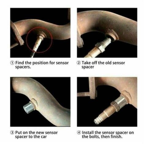 Sæt med 2 O2-sensorer, iltsensor til bil Cel Fix Check Engine Light Eliminator Adapter Ilt M18X1.5