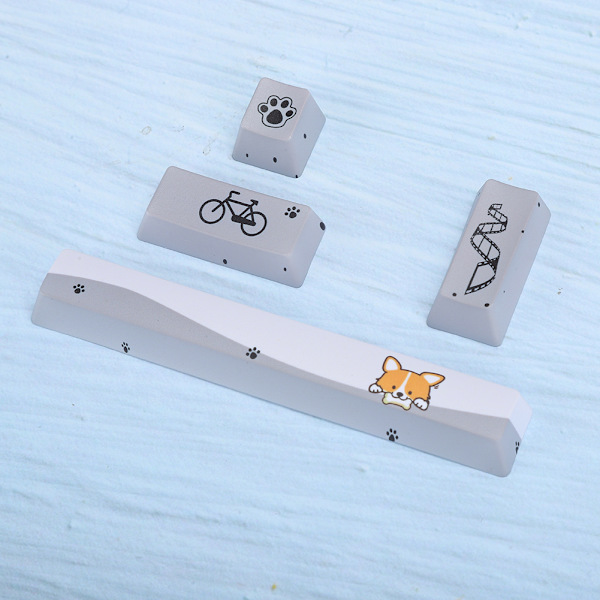 Litet Grått Hundmönster Mekaniska Tangentbord Keycaps Kit SpaceEScEnterNumpad Enter Tangentbordstangenter (Litet Grått Hundmönster, 4 st)