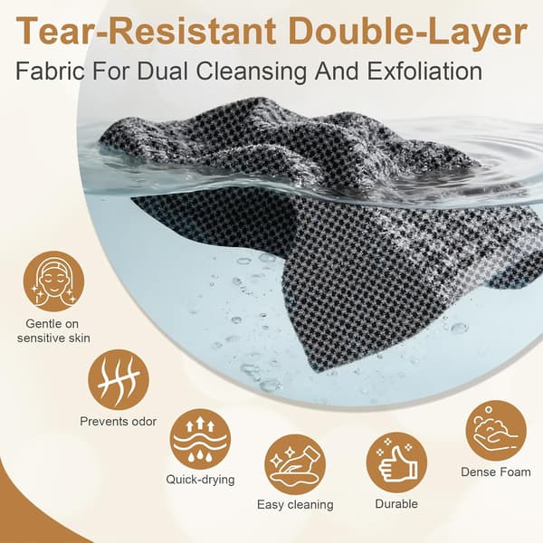 Exfoliating Towel Set, Body Scrub Towel 24 x 95 cm, 1 pc (Black)