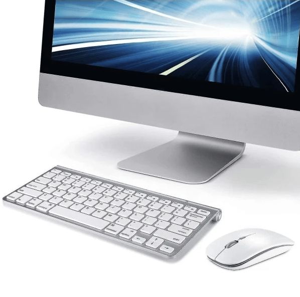 Wireless Keyboard and Mouse - Compatible with Apple iMac, Windows or Android Systems (2.4 GHz Wireless) - Wireless Keyboard and Mouse