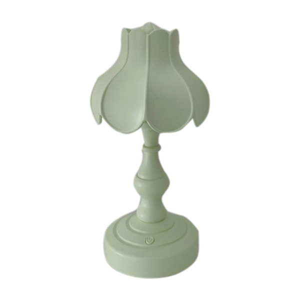 Skrivbordslampa Retro Lotusblad Genialisk Härlig 3 Ljuskällor Liten Bordslampa Nattlampa för Flickors Sovrum Ljusgrön