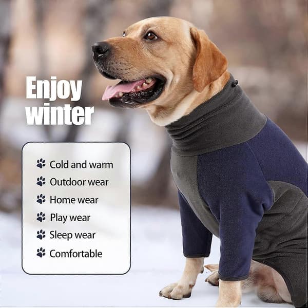 (Blå, S) Koldvejrsjakke til hunde, varme pyjamas til hunde