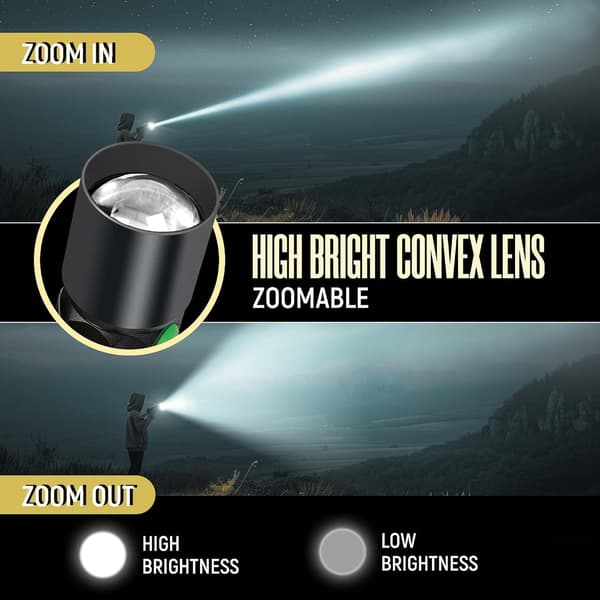 LED Neck Light, 1800 Lumen Rechargeable Neck Flashlight with Magnetic Base, Detachable Neck Work Light with Zoomable Flashlight, Flexible Around Neck