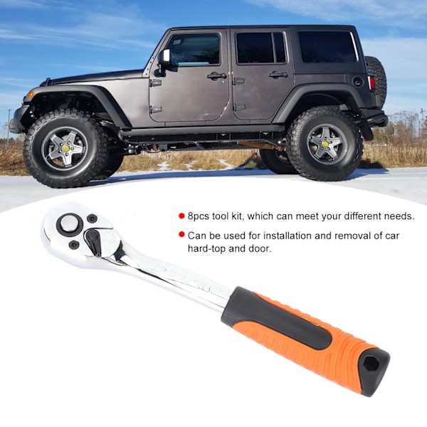 8 stk. Auto Bil Reparationsværktøjssæt Rustfrit Stål Hard-Top Dør Nøglefjerner Passer til Jeep Wrangler