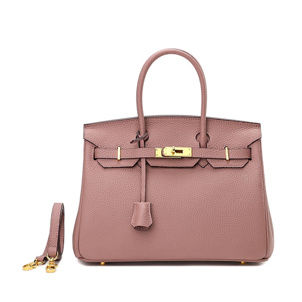 Nude Rosa Ko-läder Tote Crossbody Handväska Snygg Pendlarväska för Kvinnor Nude pink 35cm
