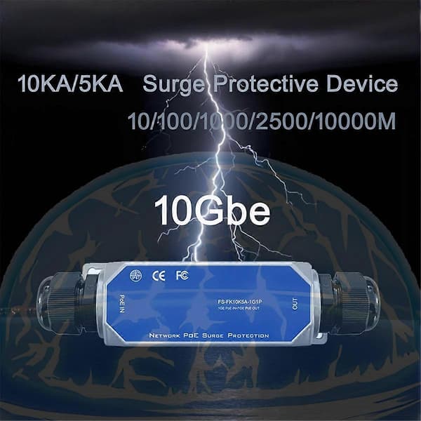 Utendørs Multi Gigabit POE overspenningsvern Vanntett IP67 One Set (CF Texture)
