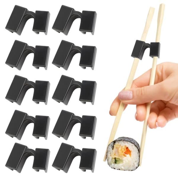 Chopstick Eating Aids, 10 Reusable Chopstick Helpers, Auxiliary Tool for Beginners and Adults