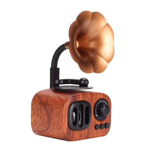 Retro Bluetooth-kaiutin Trumpetti Kukka Ammattimainen Vahva Basso Kannettava Puutyylinen Stereokaiutin Kotiin Vaalea Puun Väri