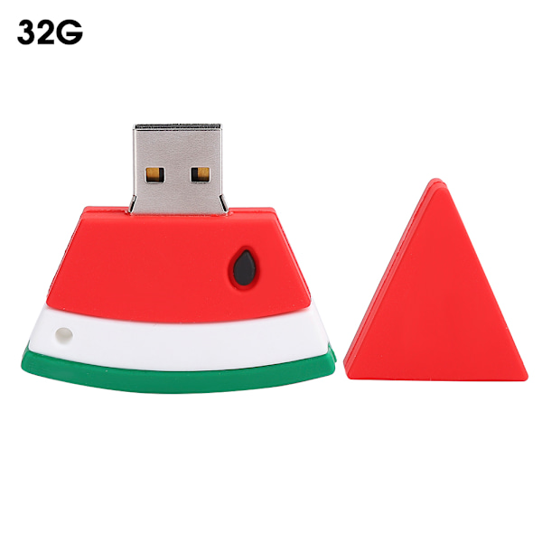 Sarjakuva U-levy PVC Pieni USB Vesimeloni Kuvio Muistitikku Söpö Muistitikku 32G