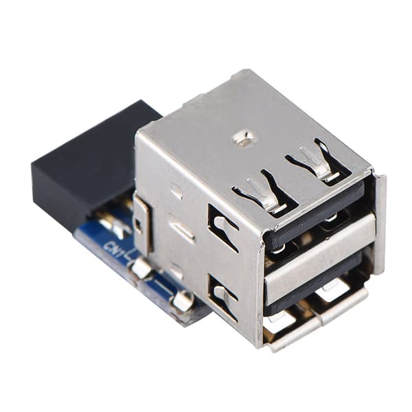 5 st USB2.0 moderkortskontakt 9Pin/10Pin Header till 2 USB2.0 A-portadapter (Typ A)