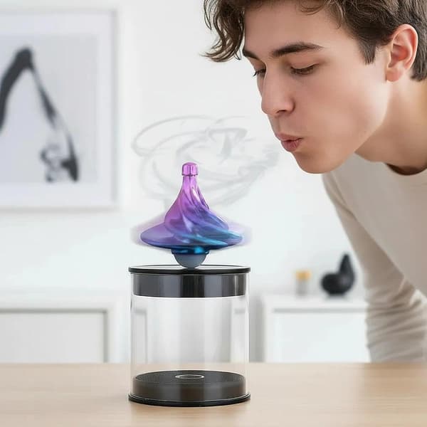 Wind-up Spinning Top Stress Relief Toy - Two-Tone Colorful (Boxed)